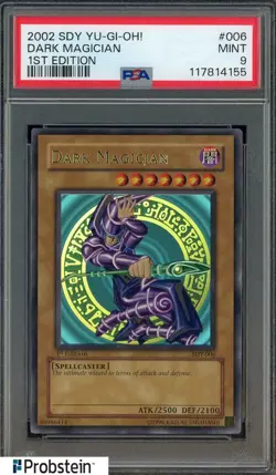 2002 Yu-Gi-Oh! SDY #006 Dark Magician PSA 9 MINT 1st Edition - Image 1