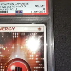 Pokemon PSA8 Fighting Energy Aqua vs Magma 2003 holo energy card - Image 3