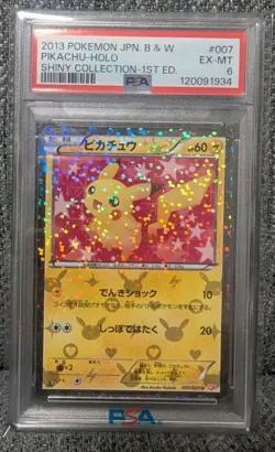 Pikachu Shiny Collection Card PSA6 One Owner Hard Sleeve - Image 1