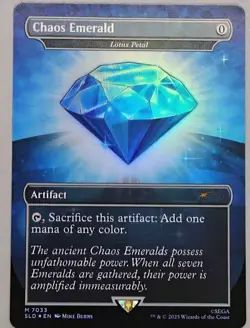 Sonic Secret Lair Rainbow Foil Blue Chaos Emerald 7033 MTG - Image 1