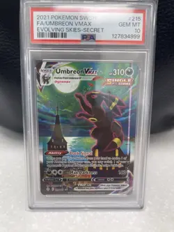 UMBREON VMAX 2021 POKEMON SWORD & SHIELD EVOLVING SKIES PSA 10 “NewCert999” - Image 2