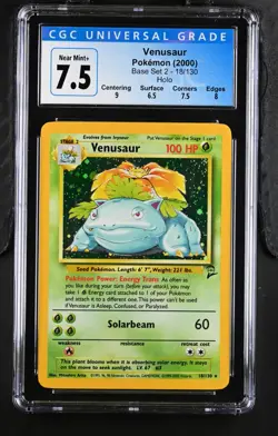 Vintage WOTC Pokemon Venusaur - 2000 Base Set 2 #18/130 - CGC 7.5 - Image 1