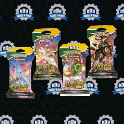 POKEMON Sword Shield EVOLVING SKIES BOOSTER SLEEVE PACKS ALL 4 ARTWORK NICE! - Image 1