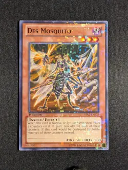 Yugioh - Des Mosquito BP02-EN076 1st Edition Mosaic Rare NM - Image 1