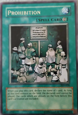 Prohibition PSV - 039 Unlimited Edition RARE YuGiOh TCG Card - Image 1