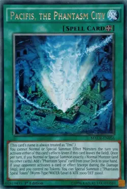 PACIFIS, THE PHANTASM CITY - RARE 1ST EDITION YuGiOh TCG CARD MACR-EN056 - Image 1