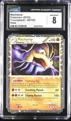 CGC 8 Machamp 2010 Triumphant 95/102 Holo Pokemon Card - Image 1