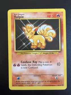 Vulpix 68/102 Base Set Unlimited 1999 Pokemon Card Common LP - Image 1