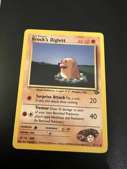 Brock’s Diglett 67/132 Gym Challenge Unlimited Pokemon Card Common LP - Image 1