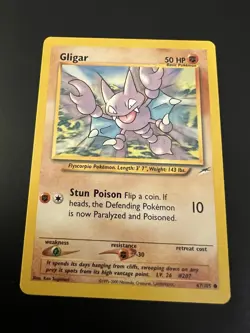 Gligar 67/105 Neo Destiny Unlimited 2002 Pokemon Card Common NM - Image 1