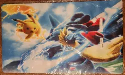 Pikachu Lucario Pokemon Playmat Play Mat desk Mouse Pad TCG CCG MTG 24 x 14 - Image 1