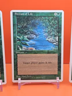 🟢🟢🟢 (4) 1995 MAGIC The Gathering STREAM OF LIFE 4TH EDITION PLAYED 🟢🟢🟢 - Image 3