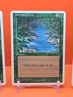🟢🟢🟢 (4) 1995 MAGIC The Gathering STREAM OF LIFE 4TH EDITION PLAYED 🟢🟢🟢 - Image 4