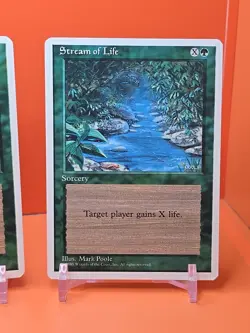 🟢🟢🟢 (4) 1995 MAGIC The Gathering STREAM OF LIFE 4TH EDITION PLAYED 🟢🟢🟢 - Image 5