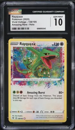 Pokemon TCG Rayquaza Vivid Voltage 138/185 Holo Amazing Rare CGC GEM MINT 10 - Image 1