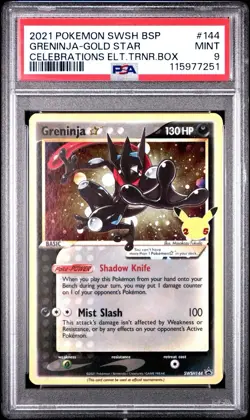 PSA 9 2021 Pokemon Greninja Gold Star SWSH144 Celebrations ETB - Image 3