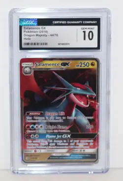 Salamence GX #44/70 - Pokemon 2018 Dragon Majesty Holo - CGC Graded 10 Gem Mint - Image 1