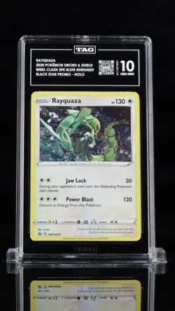 2020 POKEMON BLACK STAR PROMOS COSMOS HOLO #SWSH029 RAYQUAZA TAG 10 - Image 1