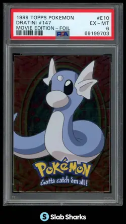 1999 TOPPS POKEMON THE FIRST MOVIE #E10 #147 DRATINI FOIL PSA 6 - Image 1