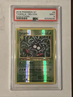 2016 POKEMON XY EVOLUTIONS #8 TANGELA-REVERSE FOIL PSA 9 - Image 1