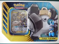 Pokemon Lucario & Melmetal GX Tag Team SM192 with TIN MINT - Image 1
