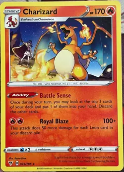 Charizard Rare - 025/185 - Vivid Voltage Pokemon 2020 - Image 1