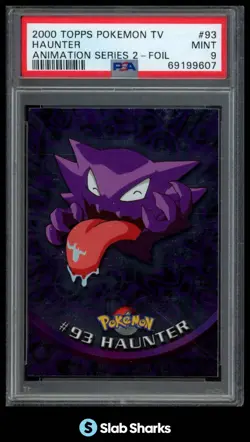 2000 TOPPS POKEMON TV ANIMATION EDITION SERIES 2 #93 HAUNTER FOIL PSA 9 - Image 1