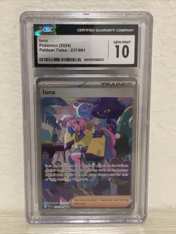 CGC Iono Gem Mint 10 237/091 Paldean Fates 2024 Pokemon TCG Authentic - Image 1