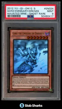 2012 YU-GI-OH GORZ THE EMISSARY OF DARKNESS HAUNTED MINE GHOST RARE #EN024 PSA 9 - Image 1