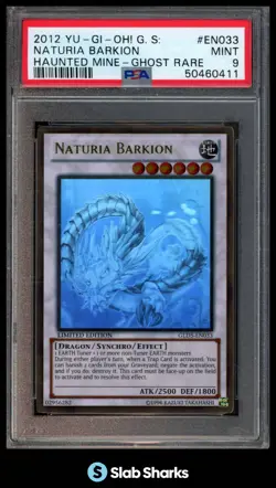 2012 YU-GI-OH NATURIA BARKION HAUNTED MINE GHOST RARE #EN033 PSA 9 - Image 1
