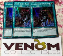 3x (M/NM) *EURO* Unauthorized Reactivation SR10-EN041 Super Rare 1st Ed. YuGiOh - Image 1