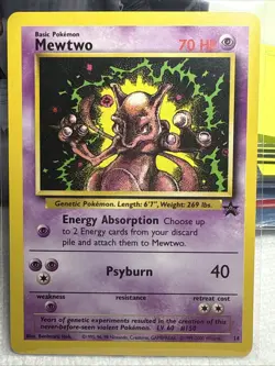 Pokemon Mewtwo 1995 Black Star Promo card 14 LV. 60 #150, never played - Image 1
