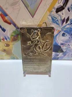 1999 Vintage Limited Edition Pokemon Newtwo 23K Gold Plated Card. Preowned - Image 3