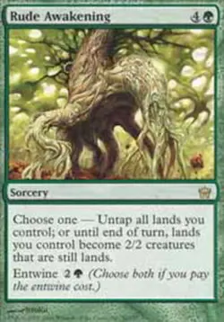 Rude Awakening ~ Heavily Played Fifth Dawn 5th MTG Magic UltimateMTG Green Card - Image 1