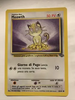 Pokemon TCG ITALIAN Jungle Meowth 56/64 Regular Unlimited Common Card - Image 1