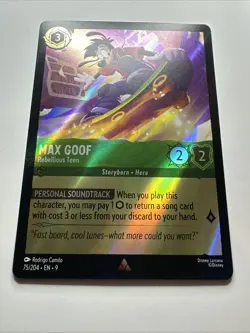 Max Goof - Rebellious Teen 75/204 Fabled HOLO Disney Lorcana Card NM - Image 3