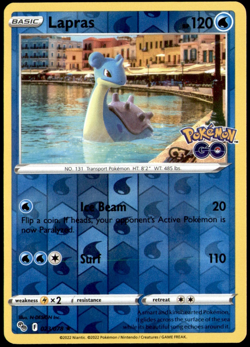 Lapras Reverse Holo 023/078 Pokemon GO TCG Pokemon Card Free Shipping! - Image 1