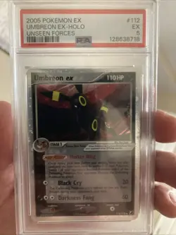 Umbreon EX Holo Card 112/115 Unseen Forces PSA EX 5 - Image 1