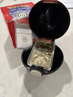 Pokemon Poliwhirl 23K gold plated trading card from 1999, part of BK Series - Image 1