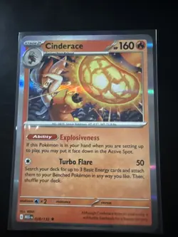 Cinderace 028/132 NM Reverse Holo Rare Mega Evolutions Pokemon Card! - Image 1