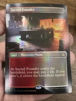 1x MTG Sacred Foundry (Borderless, Foil) - Ravnica: Clue Edition (CLU) #279 - Image 2