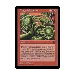 WOTC MtG Stronghold Mogg Infestation (R) EX - Image 1