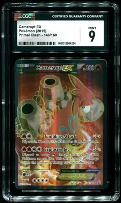 CGC 9 Camerupt EX Full Art Primal Clash XY 2015 Pokemon Card #146 - Image 1