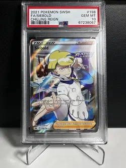 Pokemon! PSA 10 Siebold 198/198 - Chilling Reign - Full Art Trainer - Gem Mint - Image 1