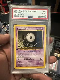 2001 Pokemon Neo Discovery 1st Edition Unown U PSA 9 Mint English - Image 1