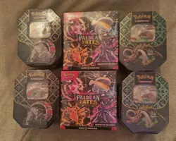 Pokemon Paldean Fates (2) Iron Treads, (2) Great Tusk Tins, (2) Booster Bundle - Image 1