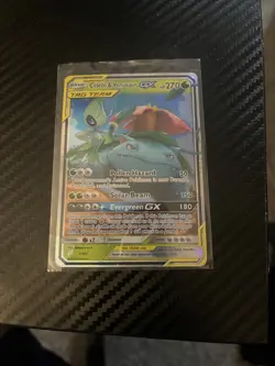 Pokemon Celebi & Venusaur GX 1/181 SM Team Up Ultra Rare Holo LP - Image 4