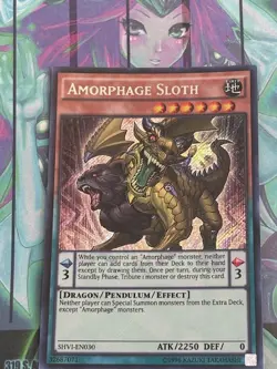 Yugioh 1x Amorphage Sloth SHVI-EN030 Shining Victories Secret Rare NM - Image 1