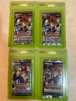 yugioh booster pack blue eyes, metal raiders,invasion of chaos - Image 1