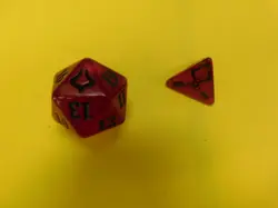 MTG Hour of Devastation Red D20 and D4 Dice Set - Image 1